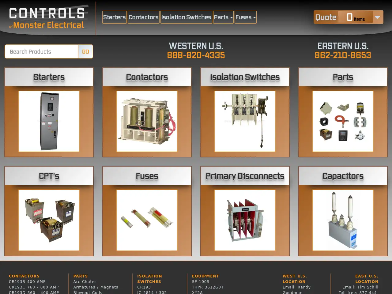 Monster Controls website