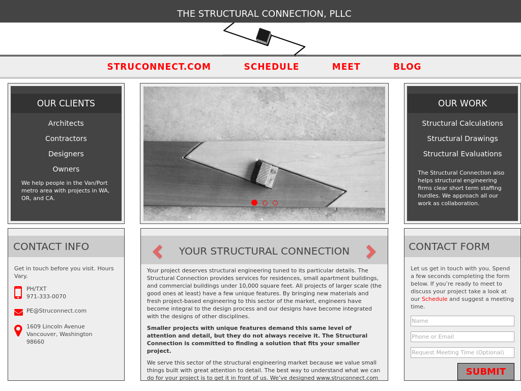 The Structural Connection, PLLC: Website / CMS / Custom Integration The Structural Connection, PLLC:<br /> Website / CMS / Custom Integration